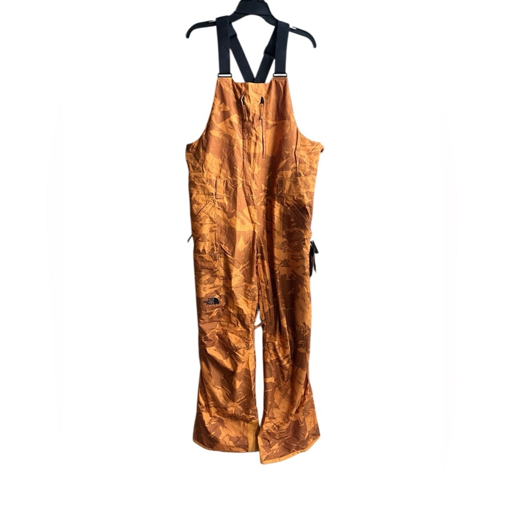 North Face XL women’s orange print snowsuit bibs